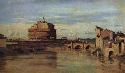The castle of Sant Angelo and the Tiber Corot Camille